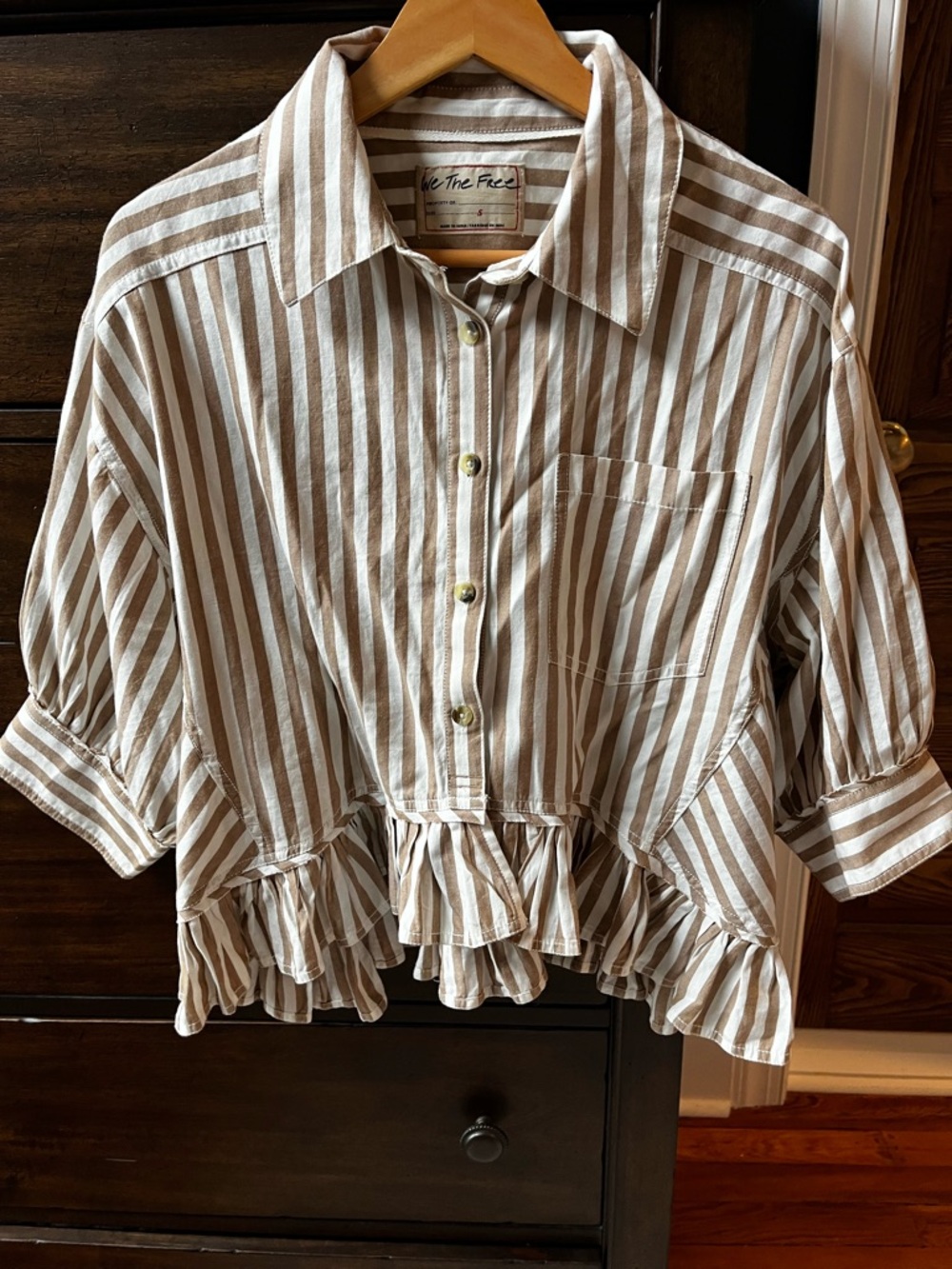 Free People Bailey Peplum Shirt Size S
